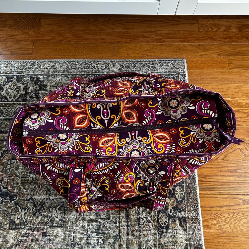 Vera Bradley Purple and Orange Floral Travel Bag - Picture 2 of 11